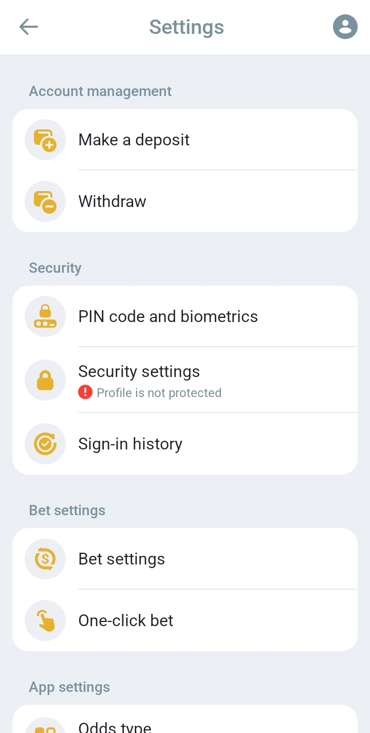 Melbet app interface screenshot 3